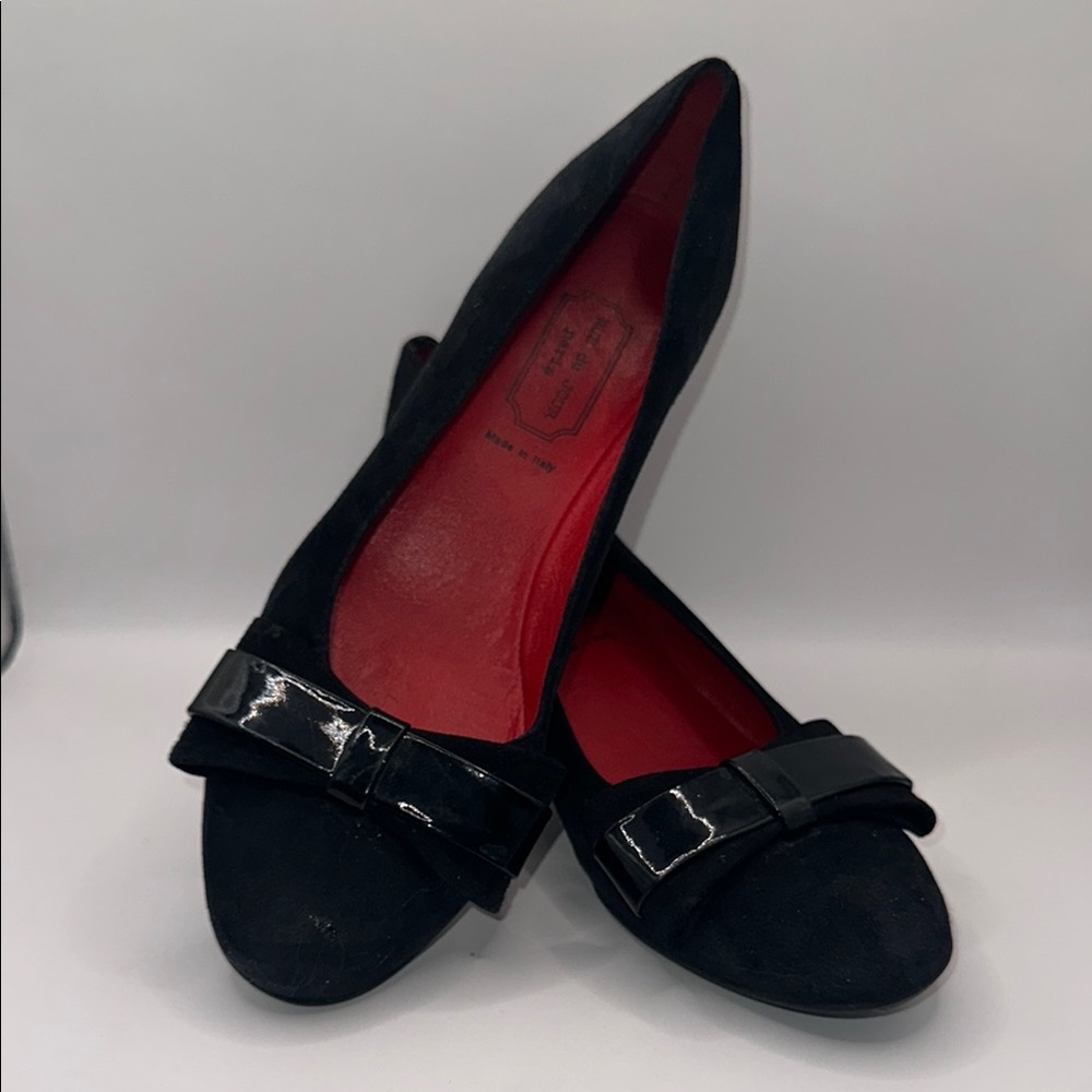 Rue Du Jour Wedges with Decorative Bow and Rounded Toe
